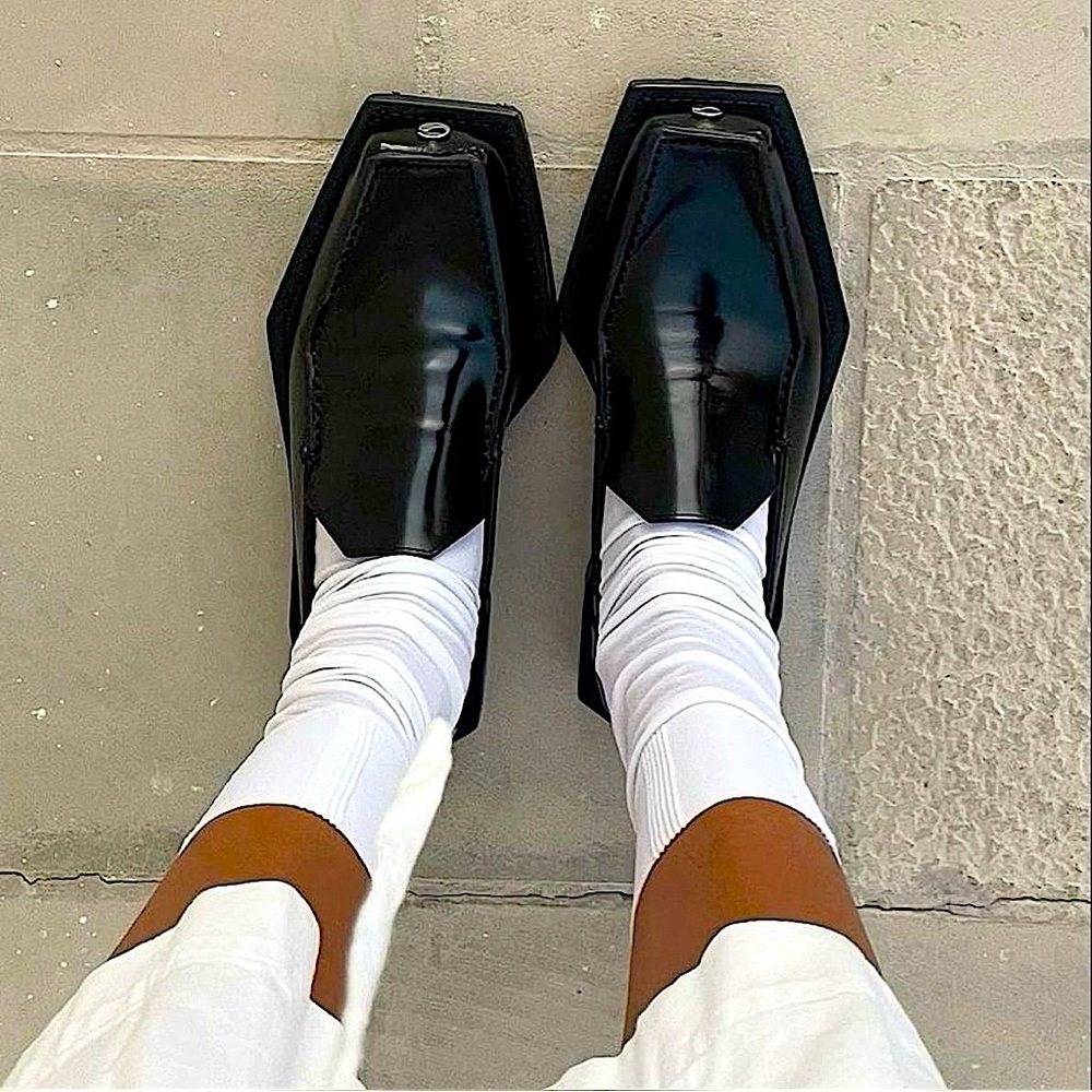 COPERNI 3D Vector leather loafers in black